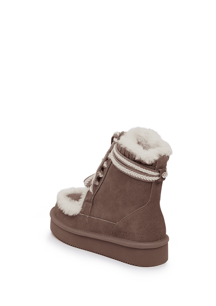 Comfy Lace-Up Boot Suede - Mocha