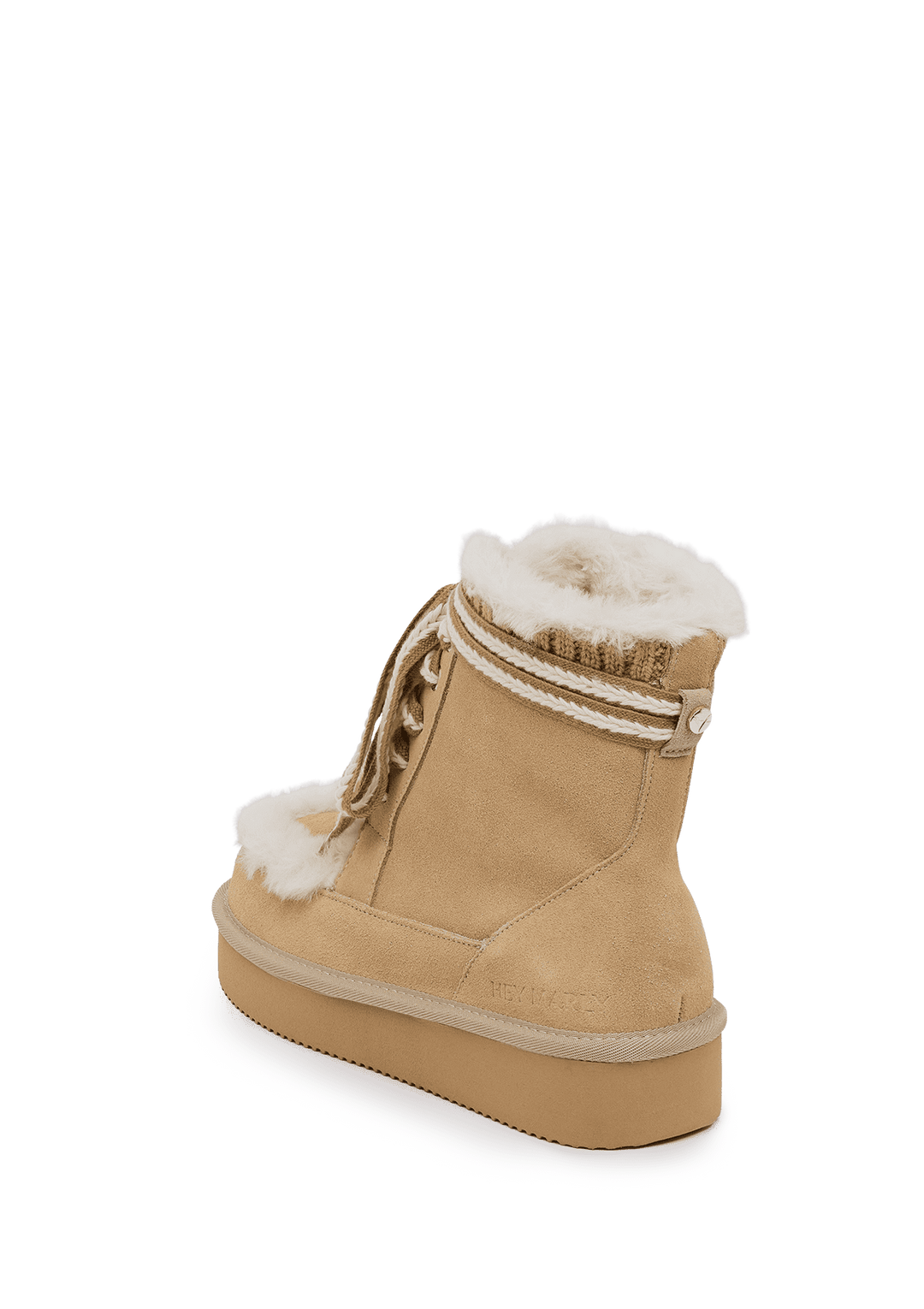 Comfy Lace-Up Boot Suede - Sand