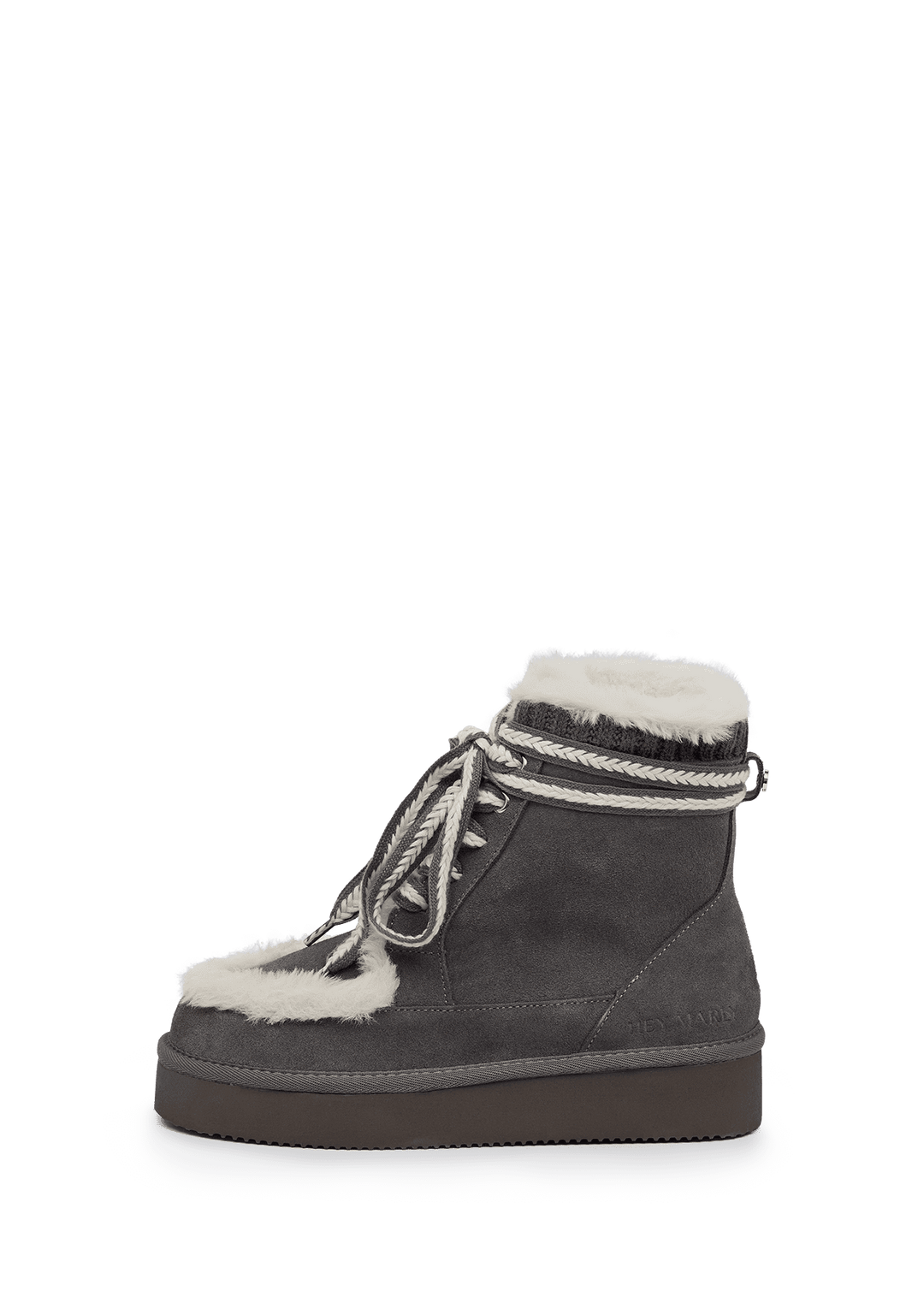 Comfy Lace-Up Boot Suede - Grey