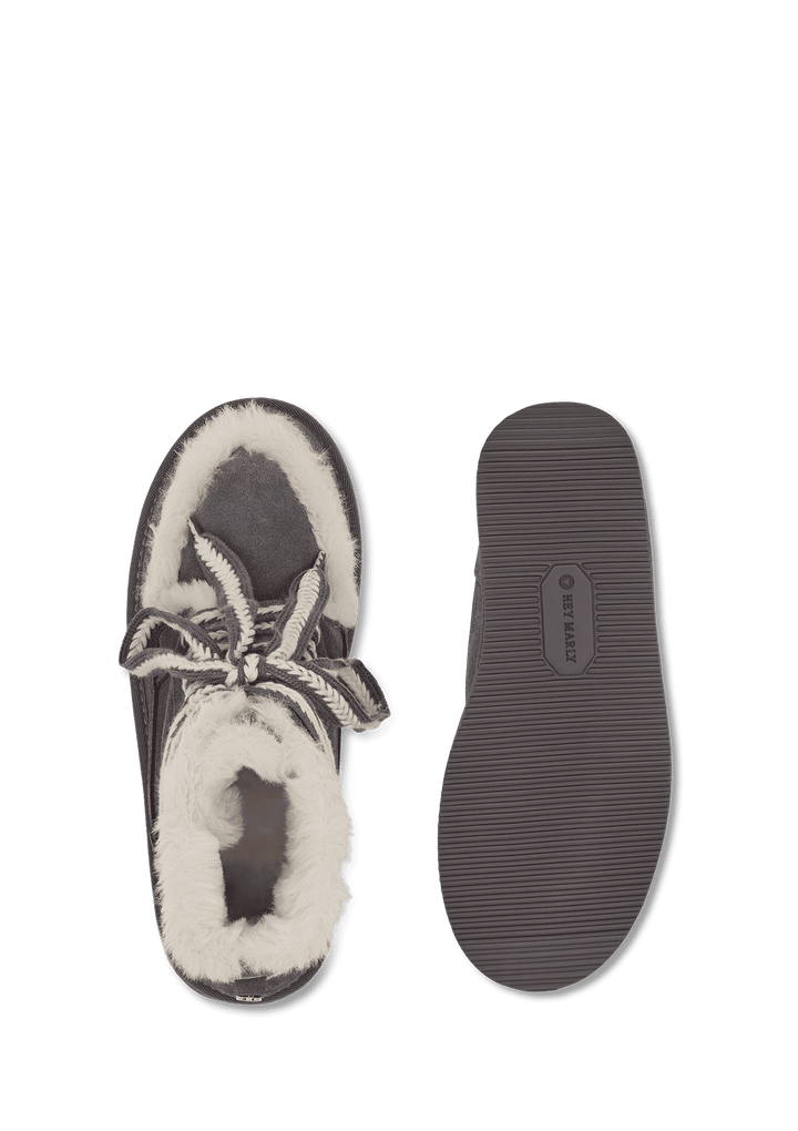 Comfy Lace-Up Boot Suede - Grey